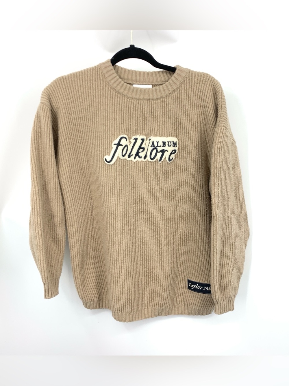 Taylor Swift Album Folklore Women Size Small Sweater Merch Crew Chenille Knit